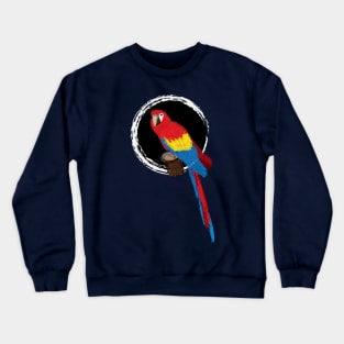 Artwork of a Sitting Scarlet Macaw Parrot II Crewneck Sweatshirt